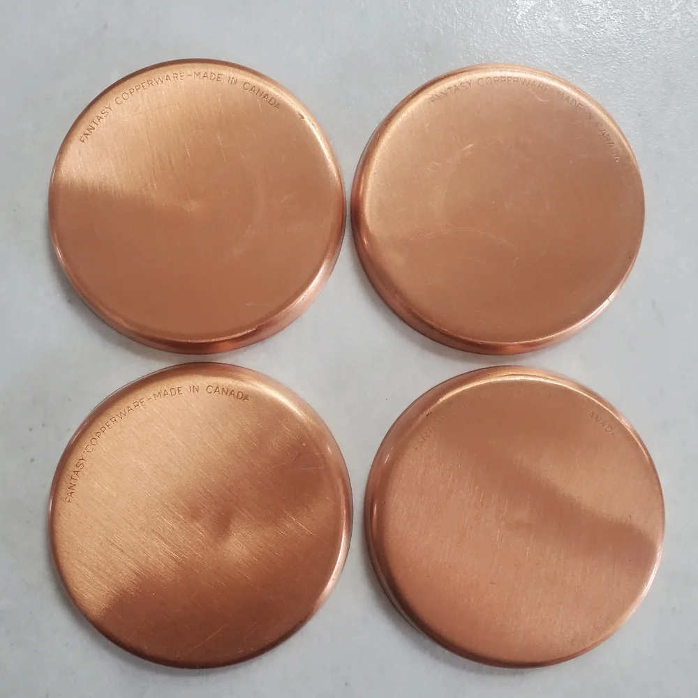 Fantasy Copperware Vintage Coasters Set of 4 Hand Wrought in Canada - Picture 2 of 4